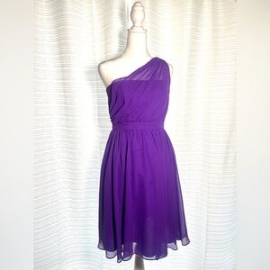 Alfred Angelo One-Shoulder Dress in Deep Purple Vintage 2011